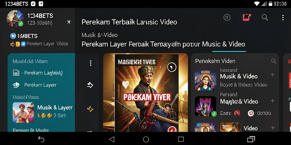 Tampilan antarmuka aplikasi 1234BETS yang user-friendly untuk perekaman layar.