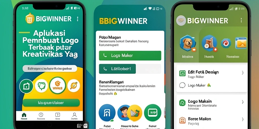 Tampilan antarmuka aplikasi BIGWINNER yang user-friendly dan fungsional.