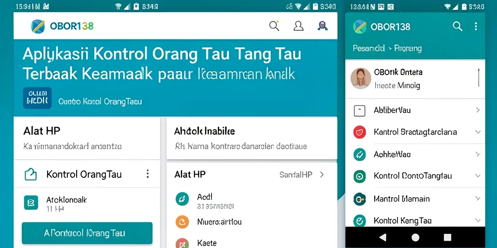 Antarmuka OBOR138 menampilkan fitur Kontrol Orang Tua yang lengkap dan mudah diakses.
