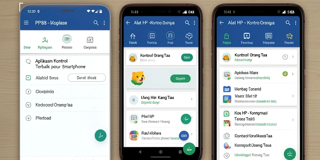 Antarmuka PP88 untuk kontrol orang tua yang intuitif dan mudah digunakan.