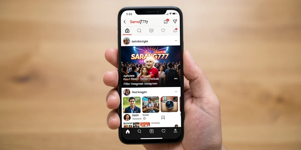 Tampilan antarmuka SARANG777 dengan berbagai pilihan filter Instagram.
