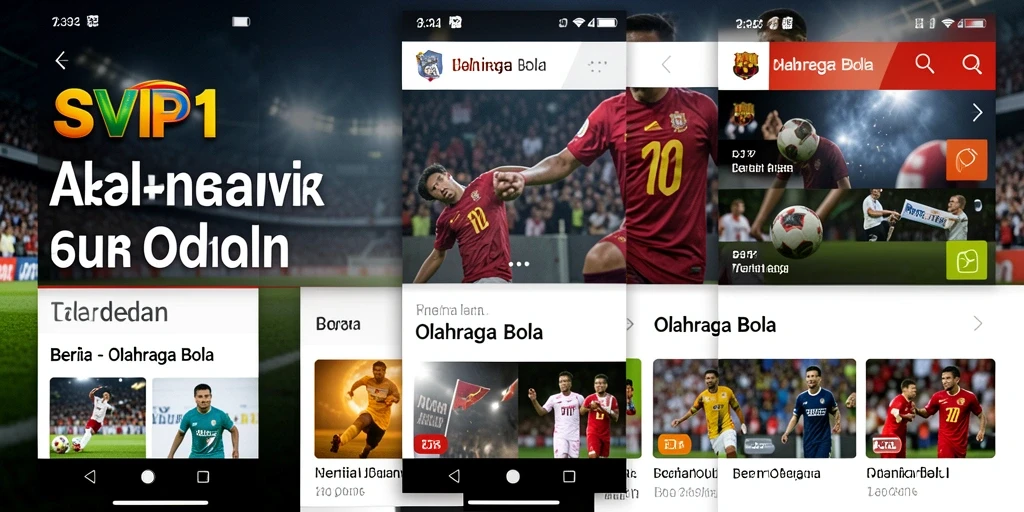 Tampilan antarmuka utama SVIP1 yang menunjukkan informasi olahraga bola.