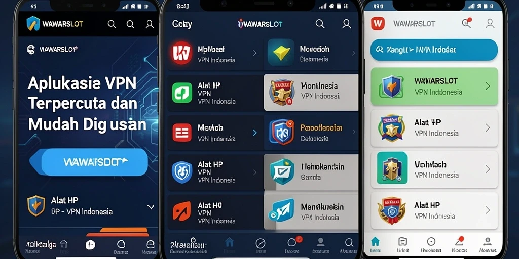 Tampilan antarmuka sederhana dari WAWARSLOT yang memudahkan penggunaan aplikasi VPN.
