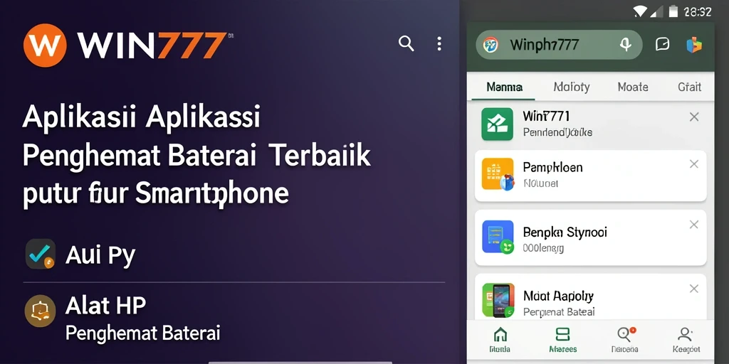 Tampilan antarmuka WIN777 yang sederhana dan informatif untuk penghematan baterai.